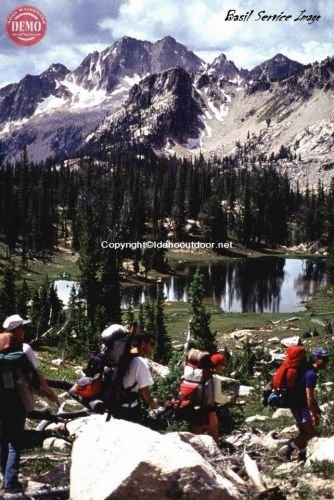 Backpackers Elk Mountains upper Alpine Lake Sawtooth Wilderness