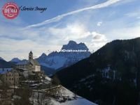 Italian Village Church Dolomites 