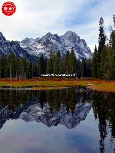 Fishhook Pond Sawtooth Reflections 