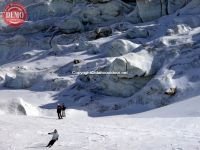 Skiers Glacier Saas Fe Switzerland