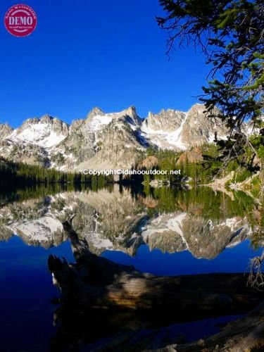 Sawtooths Alice Lake Reflections 