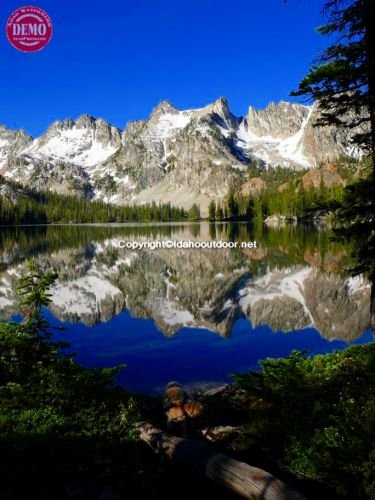 Sawtooths Alice Lake Reflections 