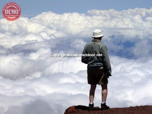 Haleakala Volcano Hiker Clouds