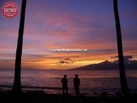 Beach Goers Sunset Island of Maui Hawaii 