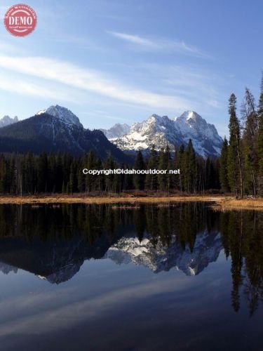 Sawtooths Morning Reflections Beaver Pond 