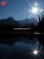 Evening Sawtooths Reflections Beaver Pond 