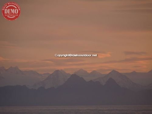 Costal Range Sunset Midnight Alaska 