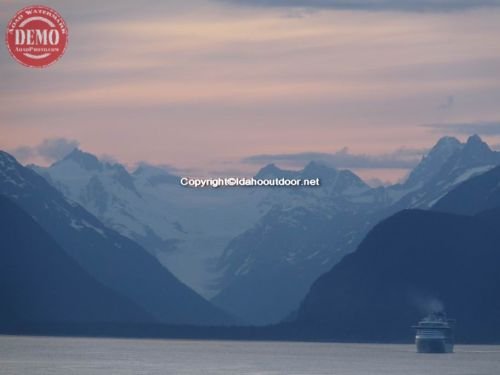 Sunset Glacial Peaks Skagway Alaska