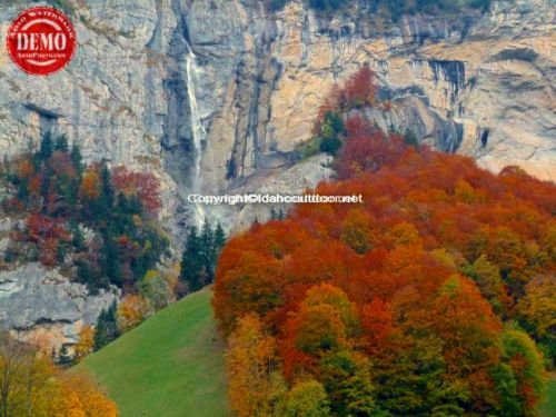 Lauterbrunnen Waterfall Fall Colors