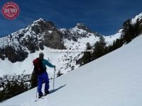 Skier Thompson Peak Sawtooths