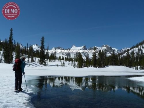 Skier Alice Lake Reflections