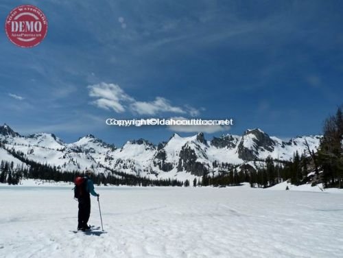 Skier Alice Lake Frozen Summer
