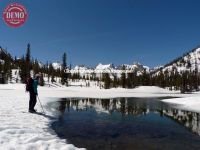 Skier Frozen Alice Lake Waters