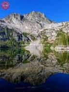 Reflection Alpine Peak In Alpine Lake