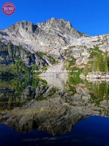 Reflection Alpine Peak In Alpine Lake