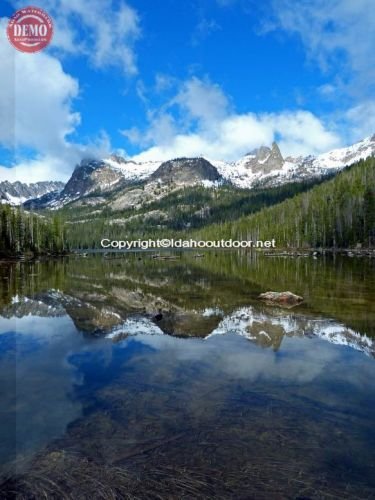 Hell Roaring Lake Sawtooths Reflections