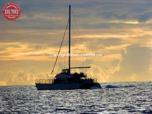 Sunset Na Pali Coast Sail Boat