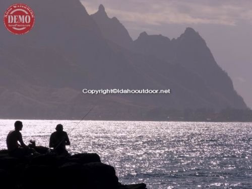 Evening Sunset Na Pali Coast Fishermen