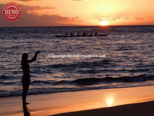 Evening Maui Hawaii Canoeing