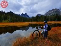 Fall Reflections Mountain Biker Fishhook Canyon