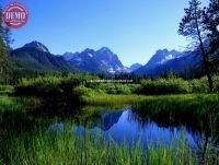 Sawtooth Mountains Reflection Image