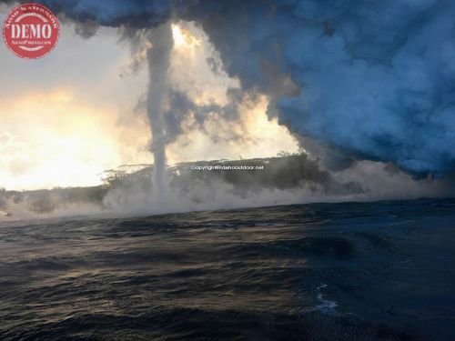 Lava Ocean Hawaii Steam Tornado
