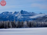 Little Redfish Lake Winter Image Sawtooths